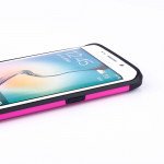 Wholesale Samsung Galaxy S6 Edge Slim Fit Armor Hybrid Case (Hot Pink)